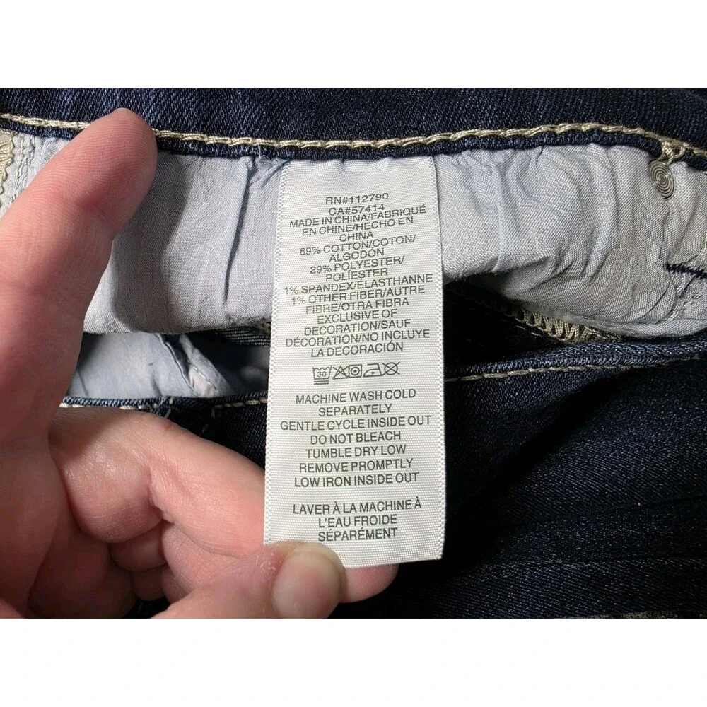 NWT True Religion Jeans Geno Big T Flap Slim Medium Lagoon Wash 34 x 32 Blue